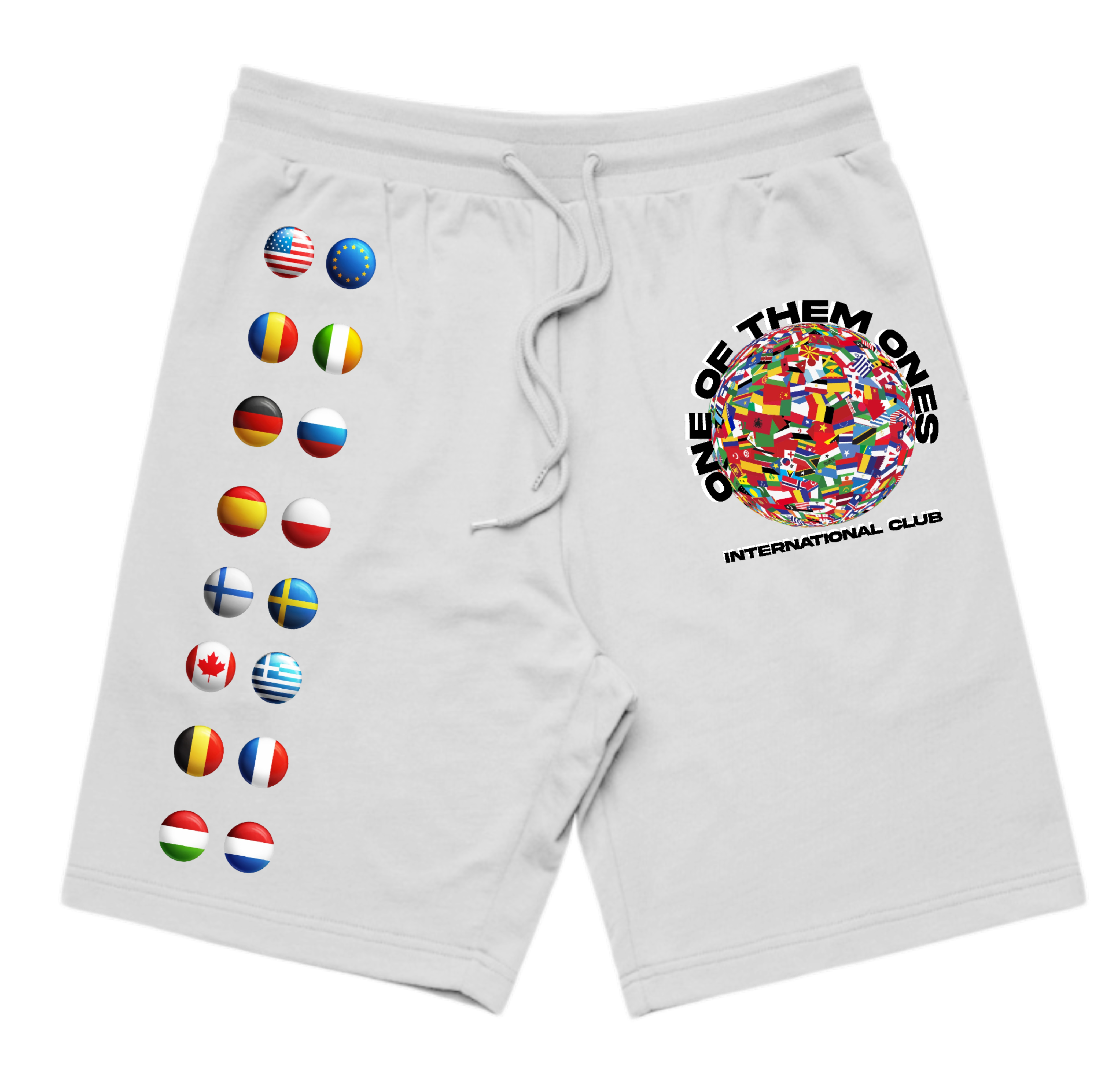 Organik Lyfestyle - 1OFTHEM1's International Club - White Shorts