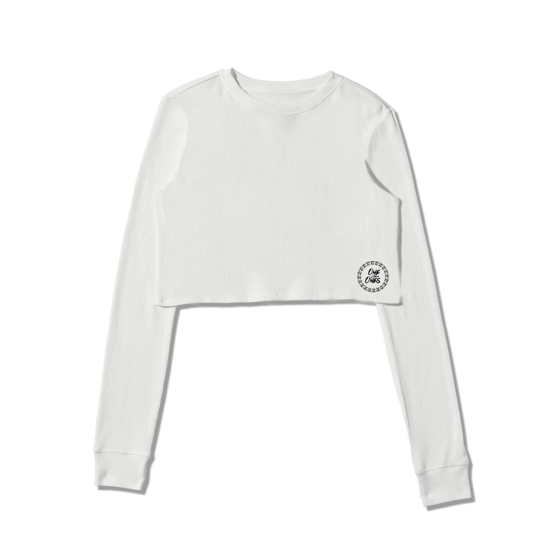 One Of Them Ones - White Cropped Thermal Longsleeve Tee