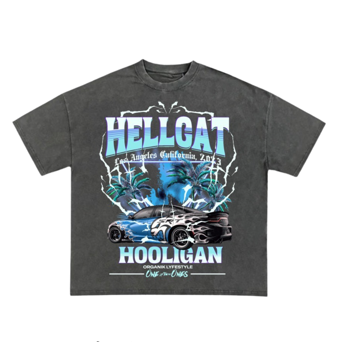 Organik Lyfestyle - Hellcat Hooligan T-Shirt - Grey & Blue