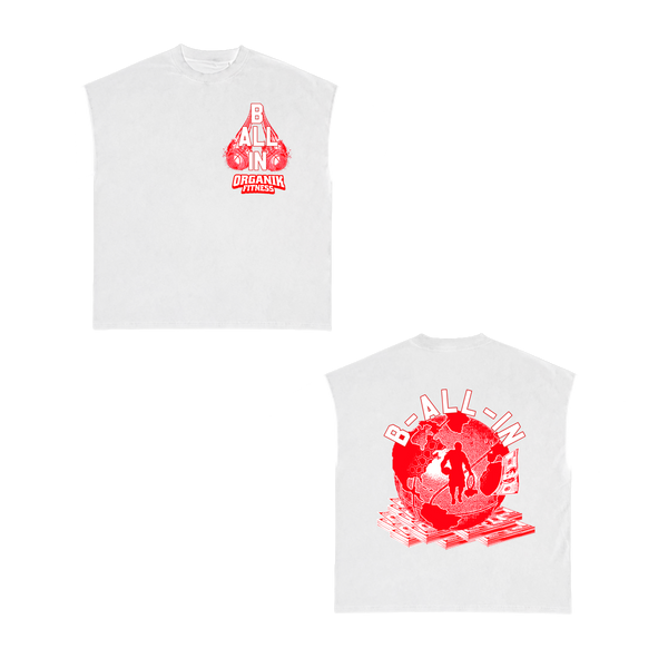 Organik Lyfestyle - B' ALL' IN Cut-Off T-Shirt - White