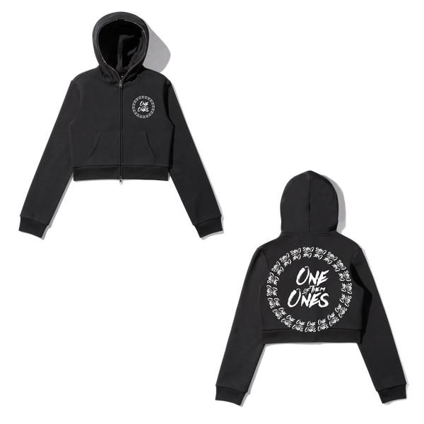 One Of Them Ones - Black Cropped Full Zip Body Bag Hoodie