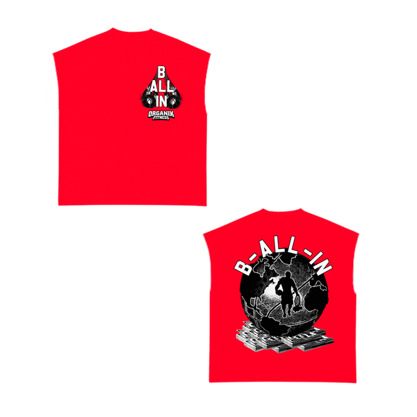 Organik Lyfestyle - B' ALL' IN Cut-Off T-Shirt - Red