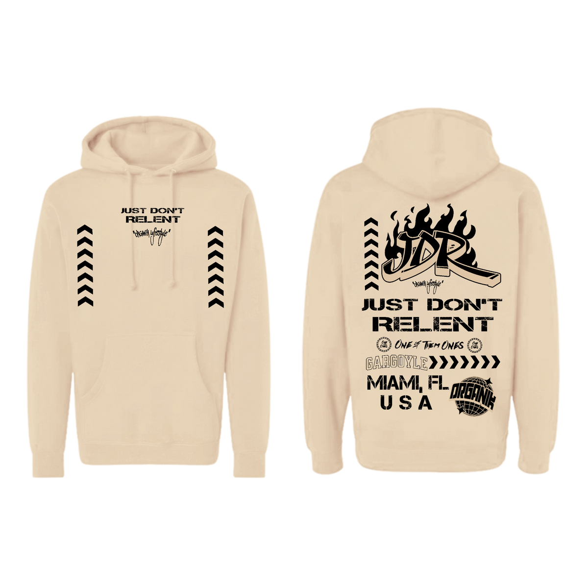 Organik Lyfestyle - Just Dont Relent Creme Hoodie