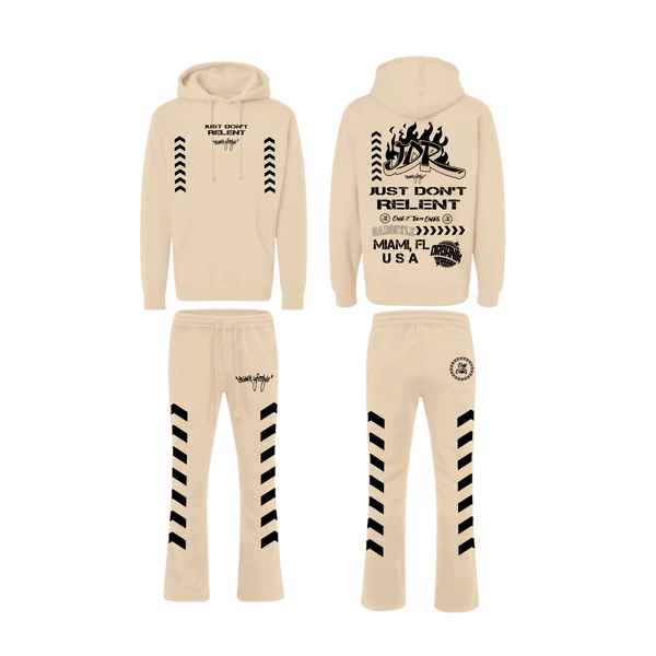 Organik Lyfestyle - Just Dont Relent Creme Hoodie Set
