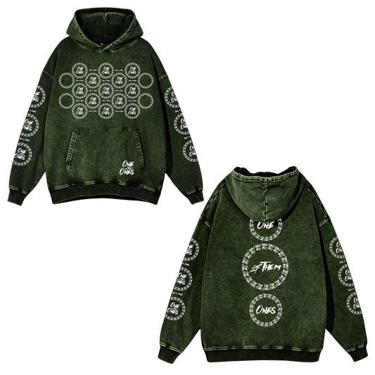 One Of Them Ones Circle Of Greatness  - Garment Dyed Green Hoodie