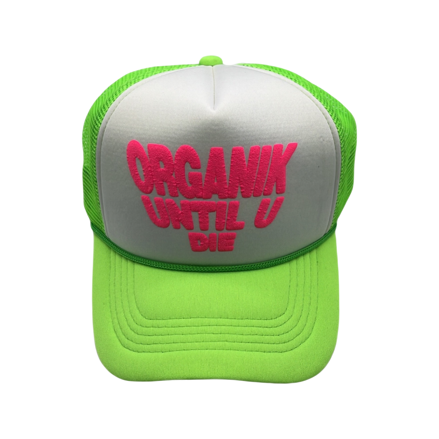 Mr. Organik and Grind Until U Die Trucker Hat Collab Green
