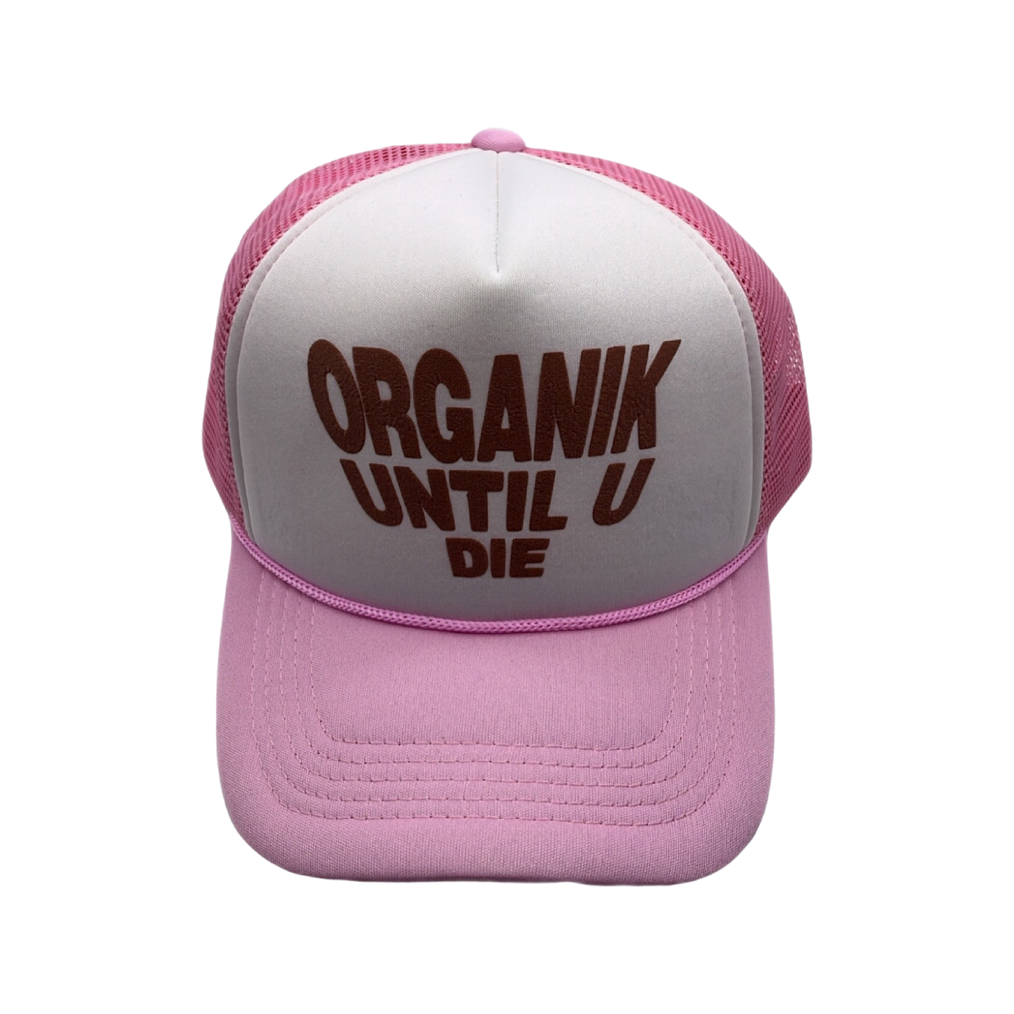 Mr. Organik and Grind Until U Die Trucker Hat Collab Pink