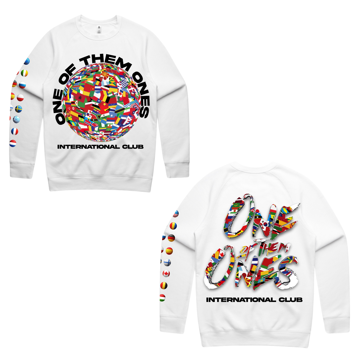 Organik Lyfestyle - 1OFTHEM1's International Club - White Crewneck