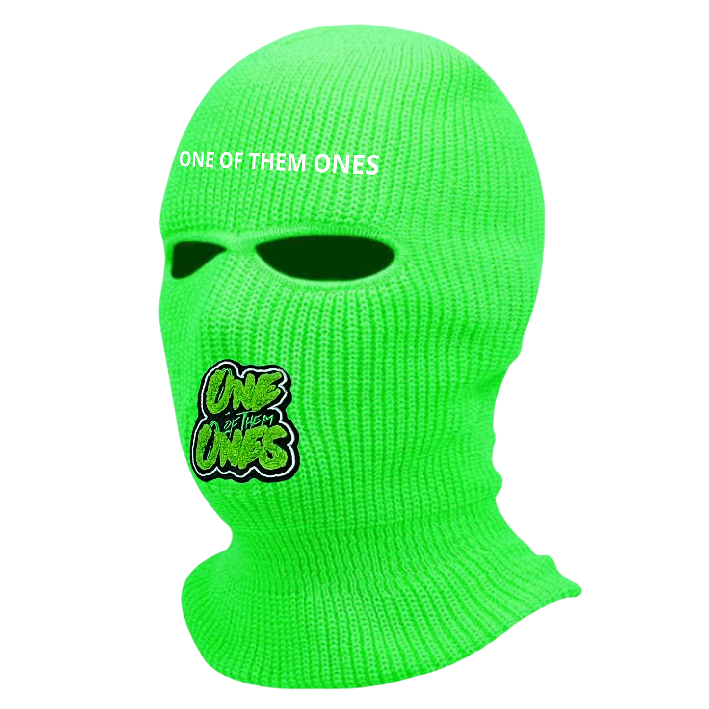 Organik Lyfestyle - 1OfThem1's Green SKI MASK (Logo Over The Mouth)