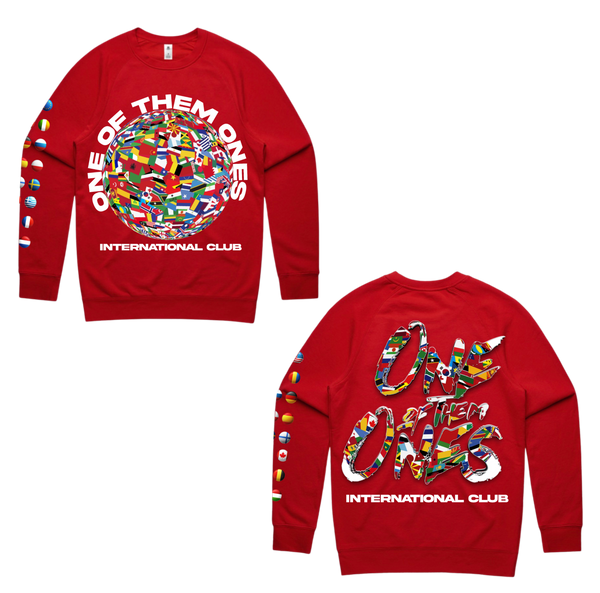 Organik Lyfestyle - 1OFTHEM1's International Club - Red Crewneck