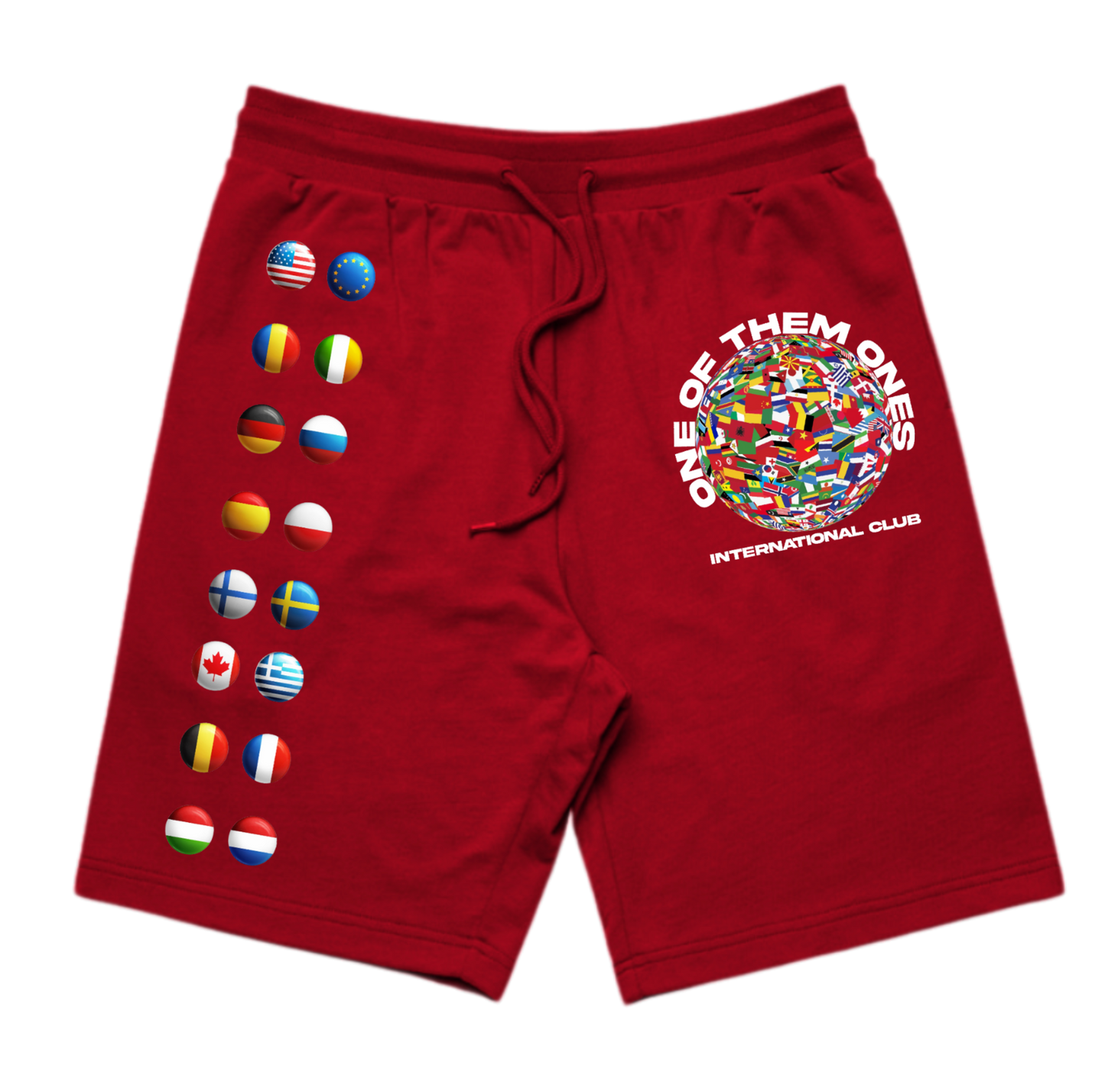 Organik Lyfestyle - 1OFTHEM1's International Club - Red Shorts
