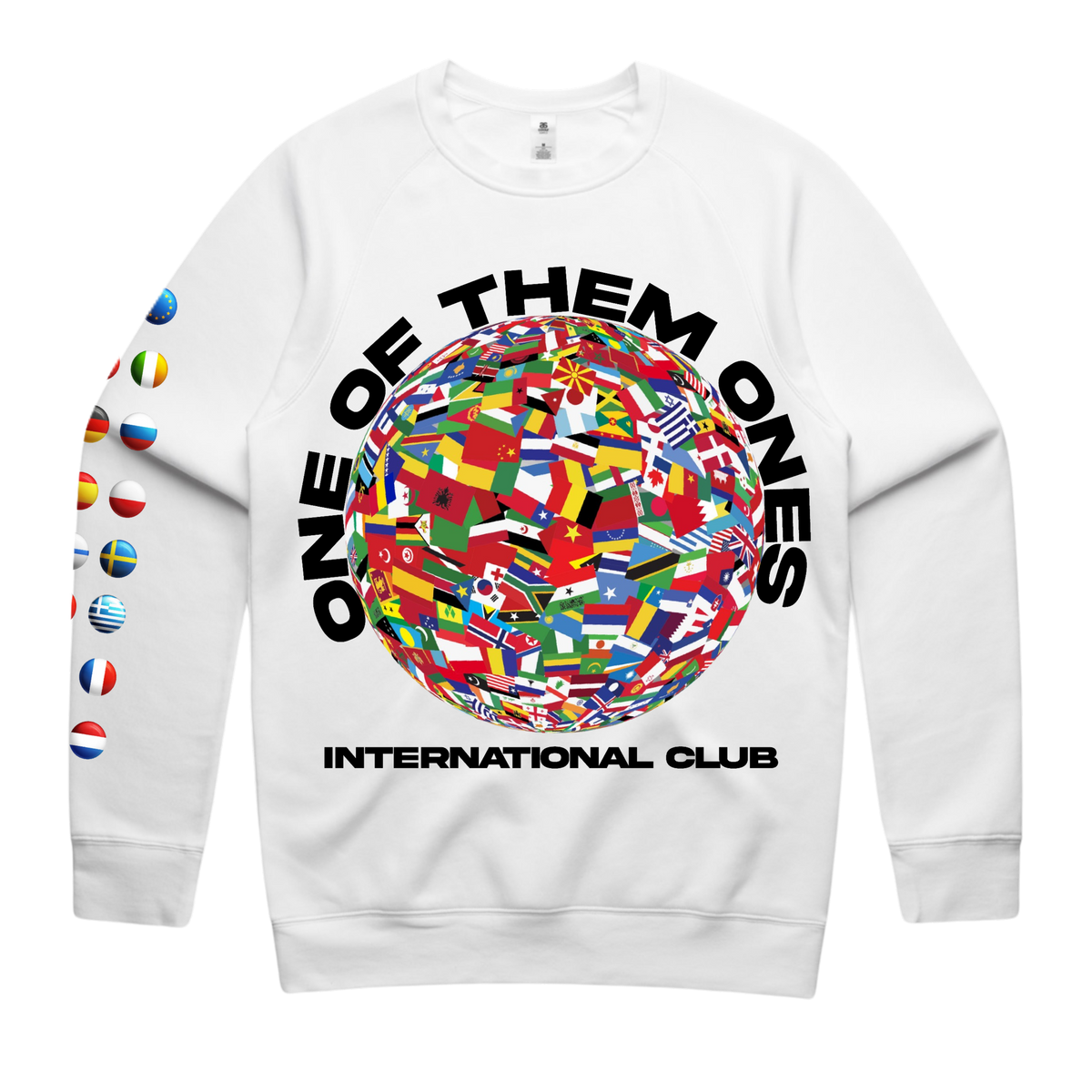 Organik Lyfestyle - 1OFTHEM1's International Club - White Crewneck