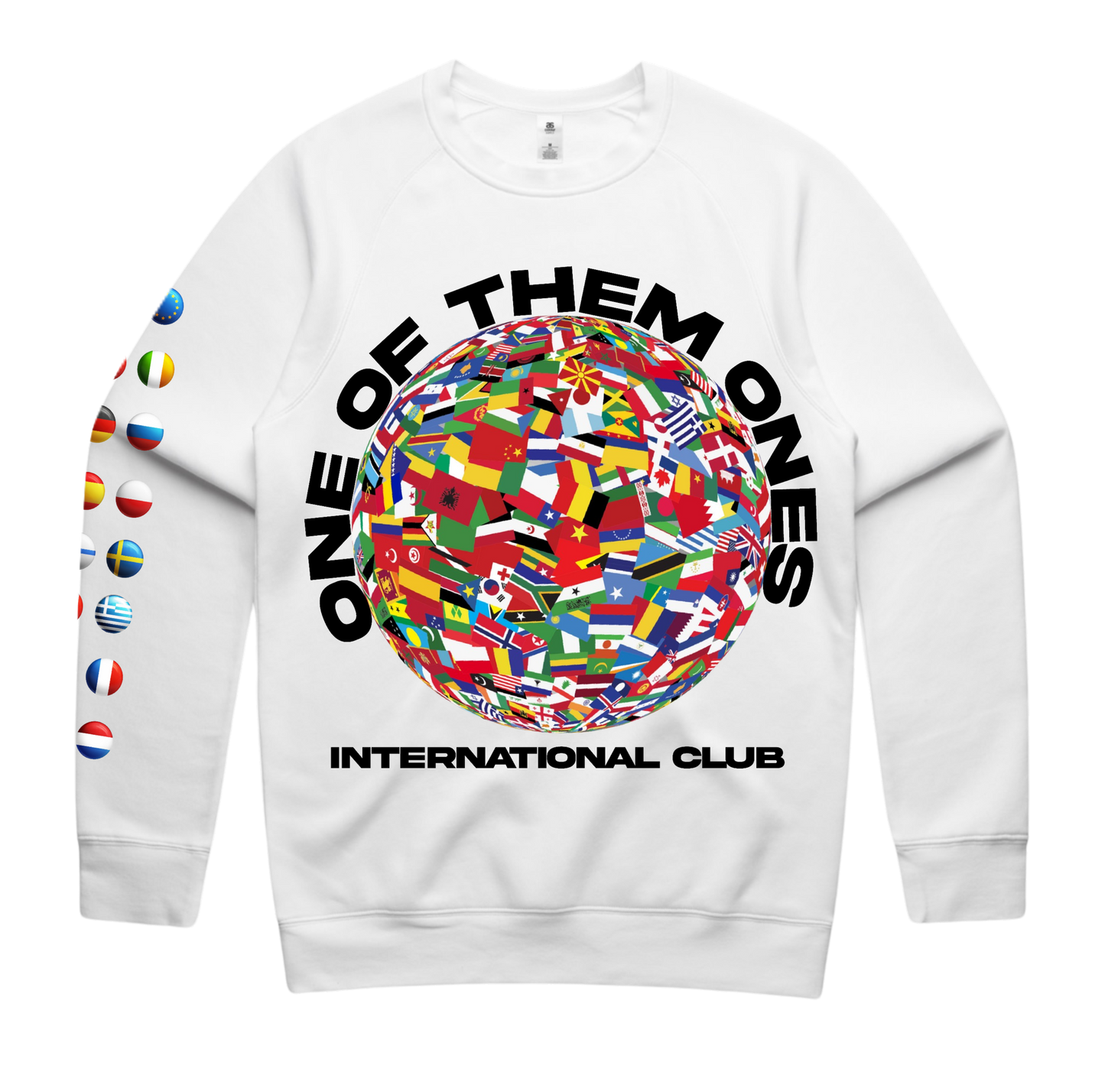 Organik Lyfestyle - 1OFTHEM1's International Club - White Crewneck