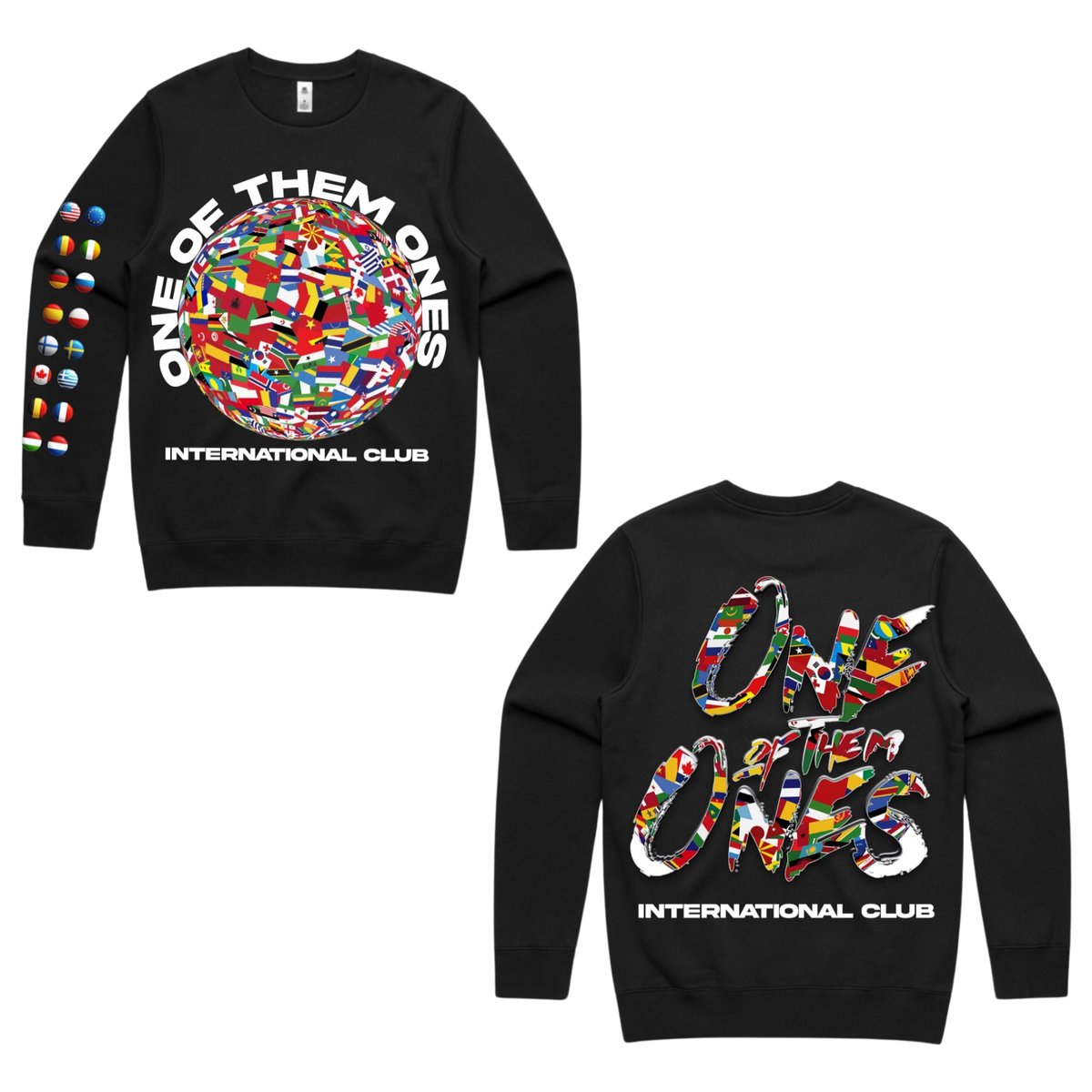 Organik Lyfestyle - 1OFTHEM1's International Club - Black Crewneck