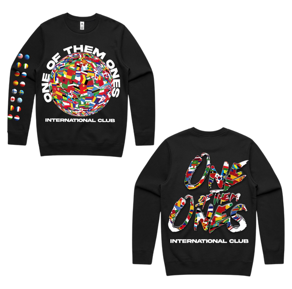 Organik Lyfestyle - 1OFTHEM1's International Club - Black Crewneck
