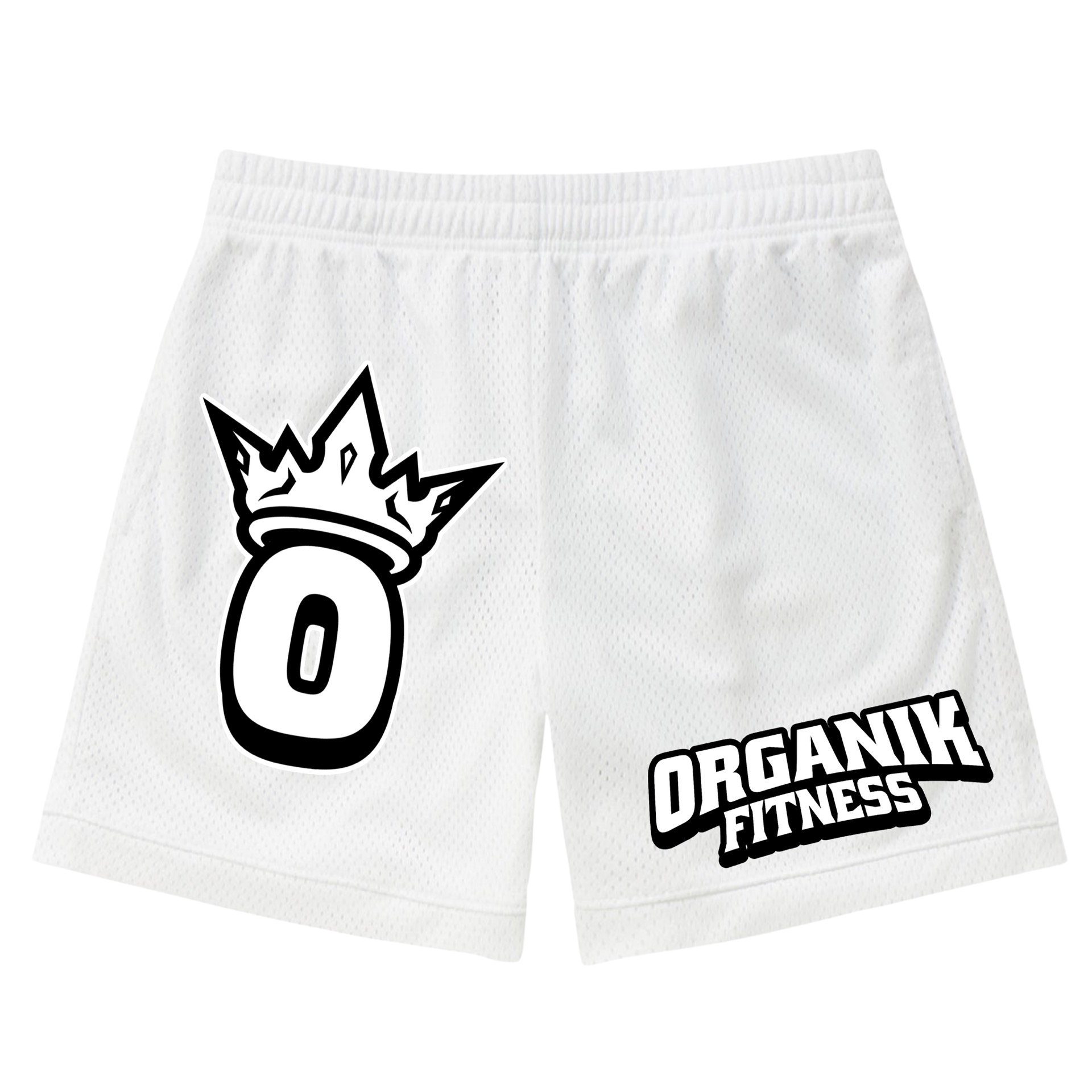 Organik Fitness - Men's Workout Mesh Shorts - Breathable - White